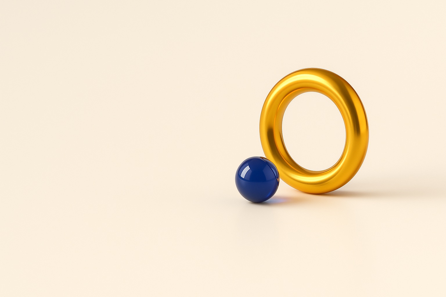 Render: an amber ring gate with a blue sphere waiting to pass through